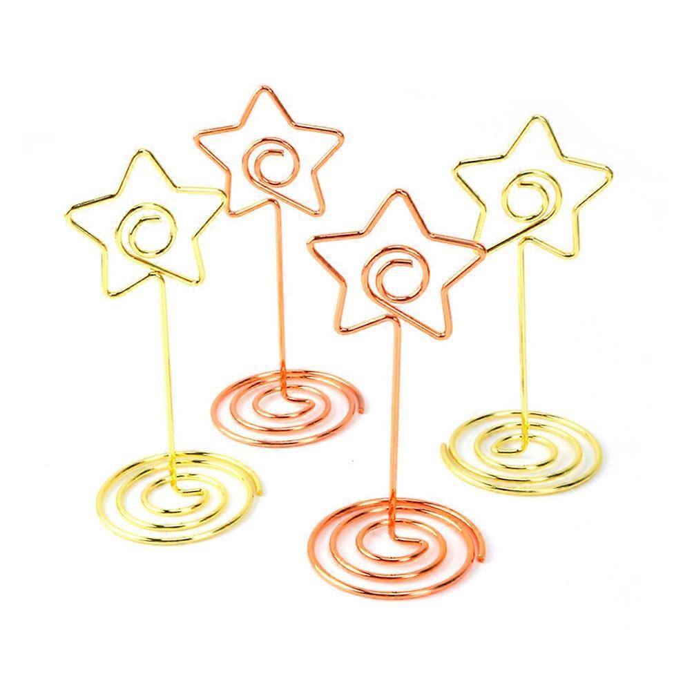 Star Shape Memo Clip Stand for Note Holding 10Pcs Golden
