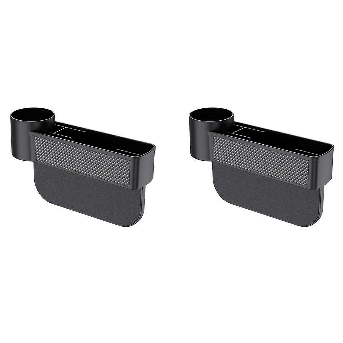 2X 2-In-1 Car Seat Space Organizer Storage Pockets Auto Space Stowing Tidying for Cup Holder Storage