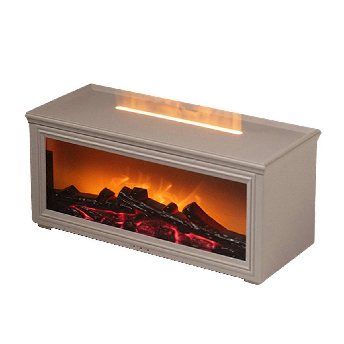 Diffuseur d'arômes pour cheminée, humidificateur à flamme, sans eau, arrêt automatique, avec télécommande et veilleuse de cheminée réaliste, B