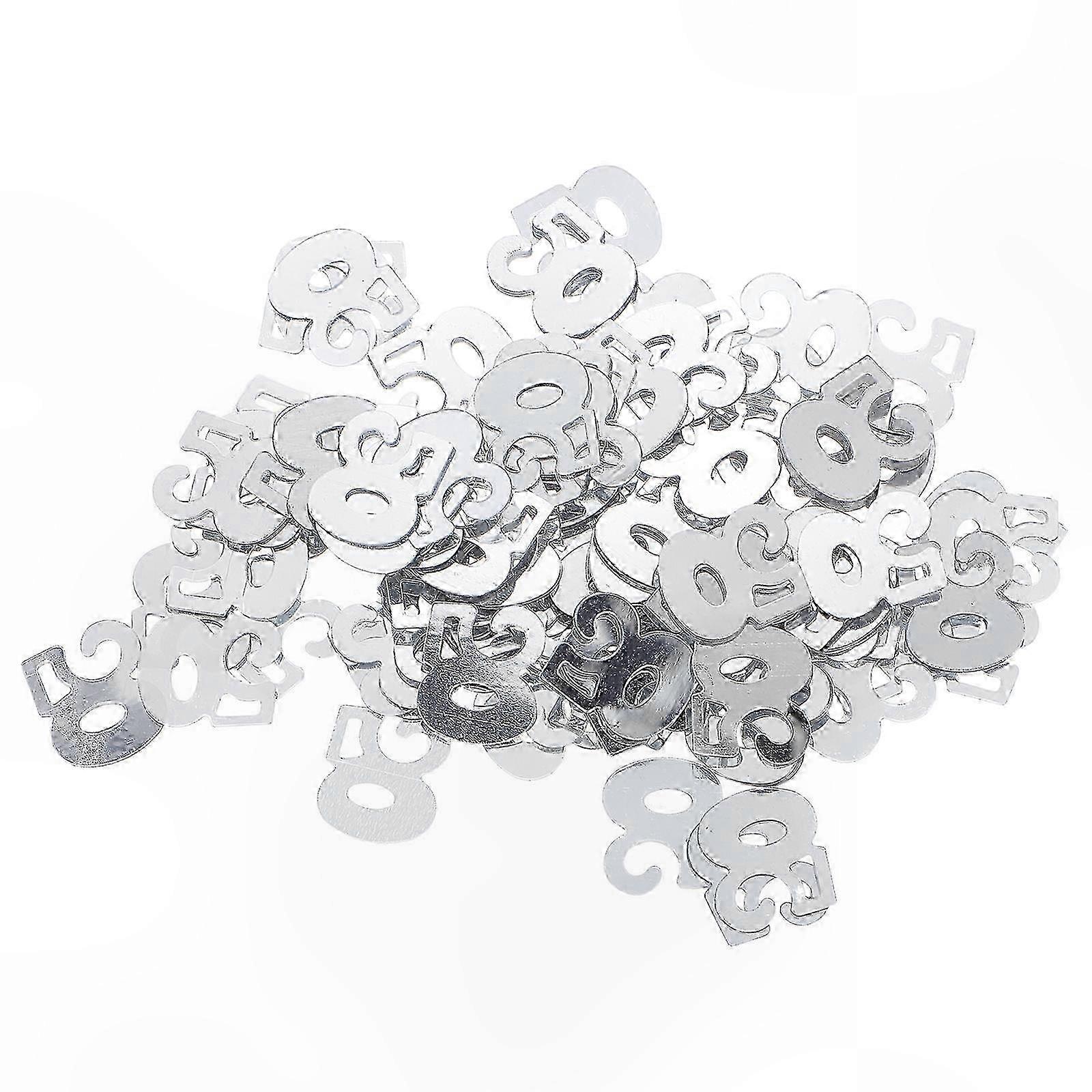 Silver Number 50 Glitter Confetti for Party Decorations, 1200 Pieces