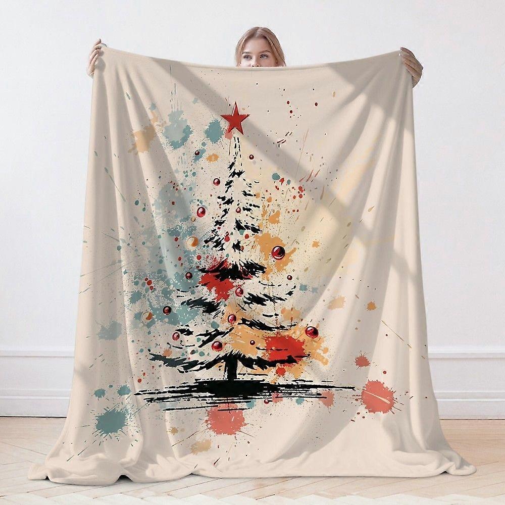 Choinki Akwarela Rzuć Koc, Pokrowiec Świąteczne Prezenty Świąteczne Dla Niej Go DH 037