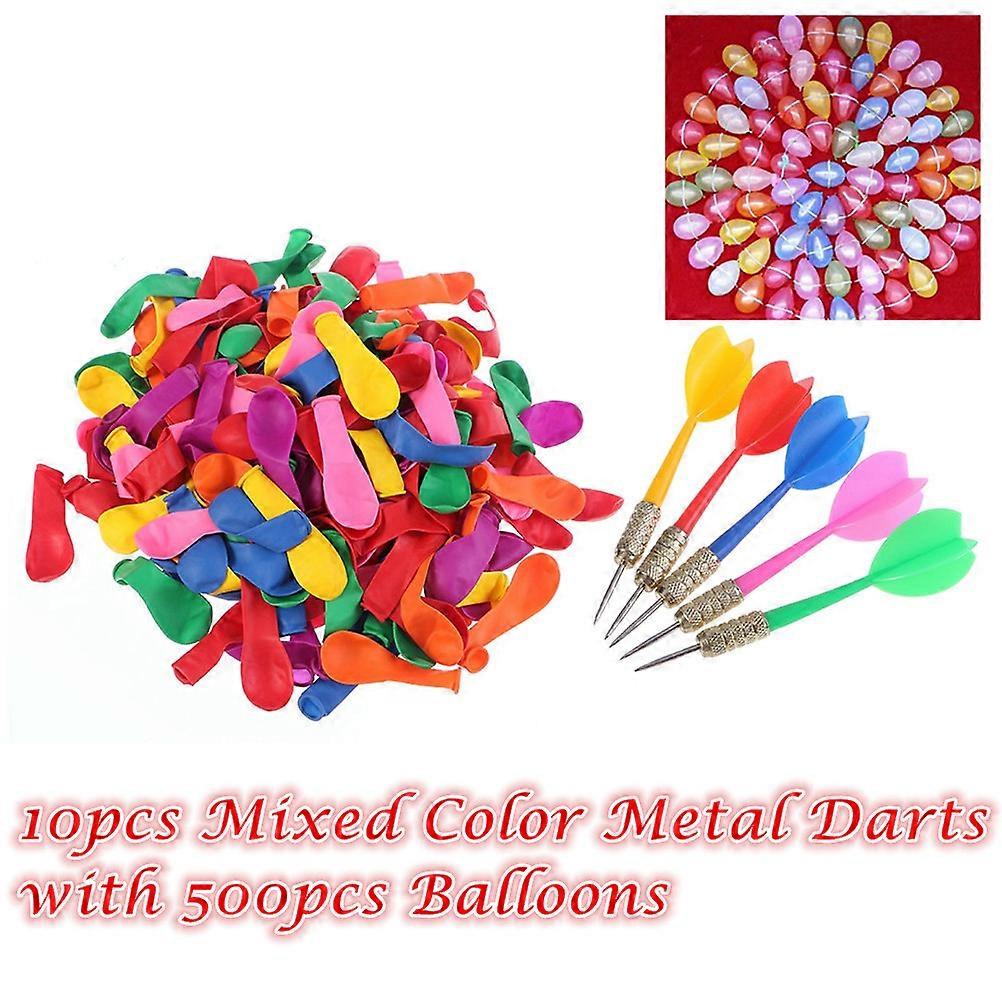 Assorted Color Metal Darts Balloon Set with 1010Pcs Darts and 1000 Balloons
