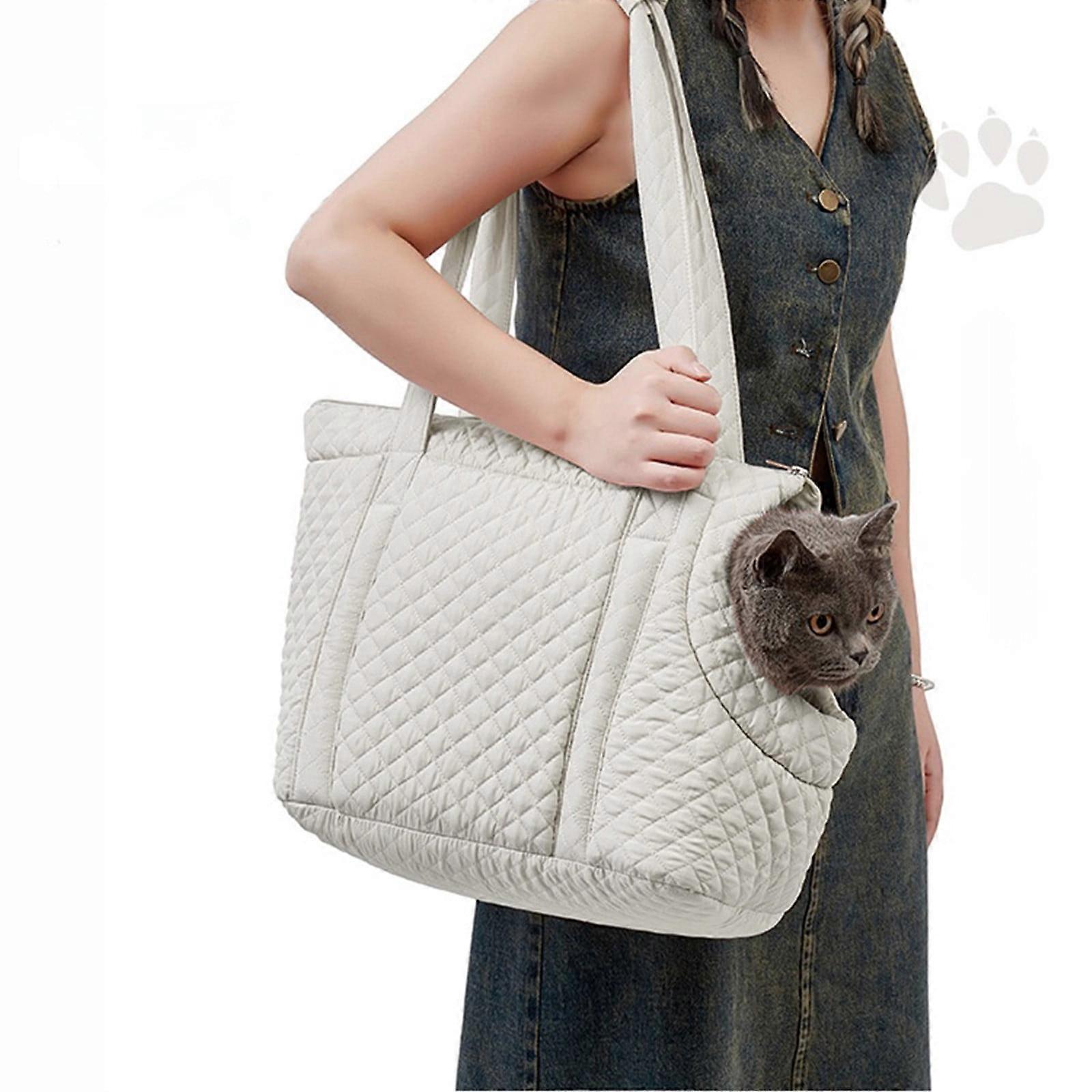 Pet Carrier for Small Dog, Large Cat, Compatible with Travel, Hiking - Breathable Mesh, Soft Cushion, Safety Buckles, Gray