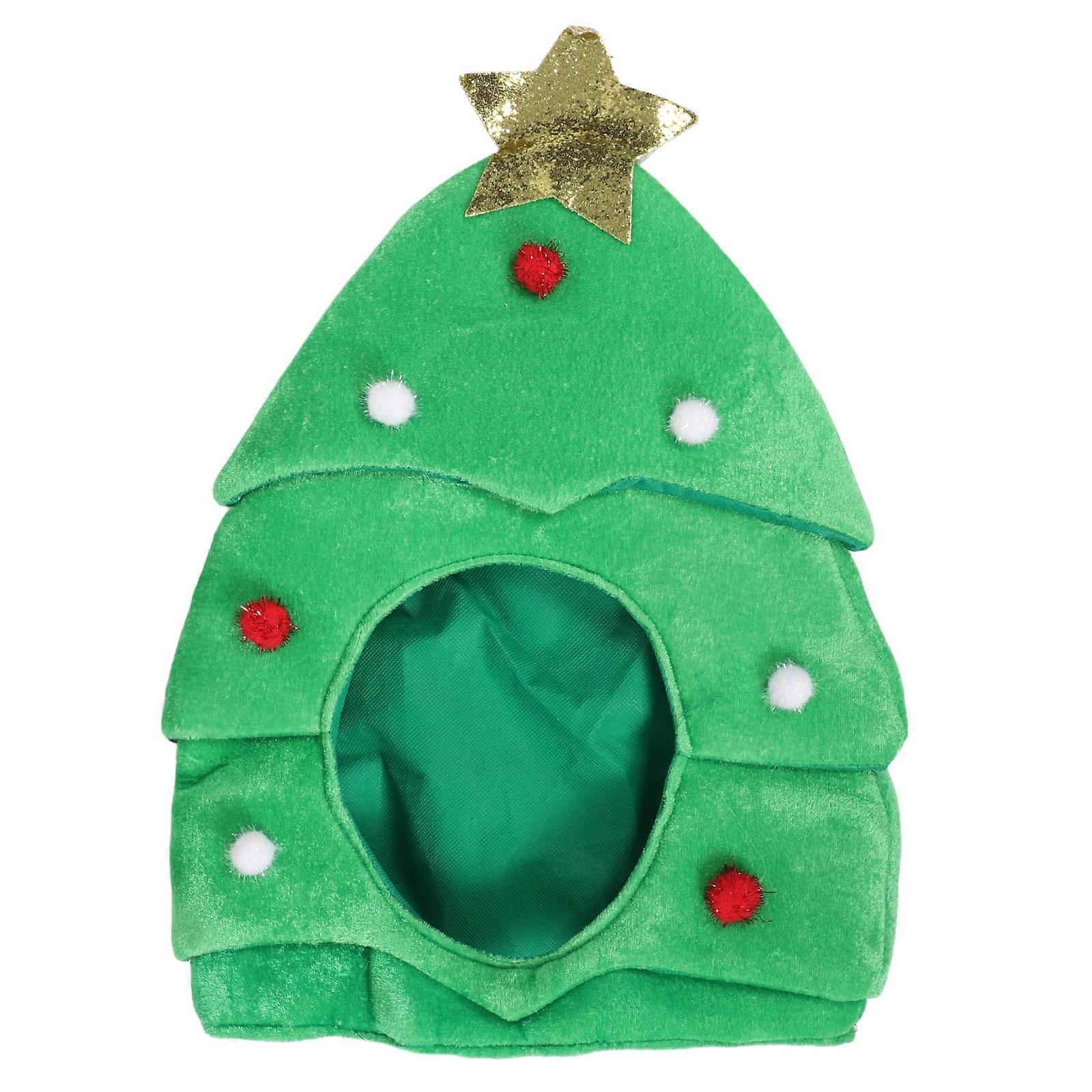 Green Xmas Tree Hat for Holiday Party Favor 4Pcs Unique Christmas Caps