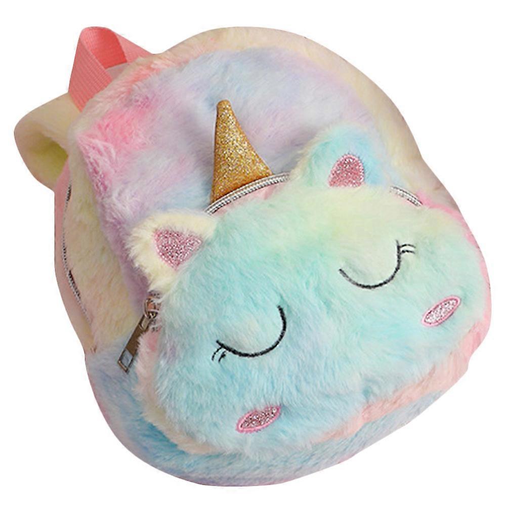 Cute Aesthetic Backpack 3Pcs For Children Plush Shoulder Bag Daily Use Multicolor 20X7.5X22CM