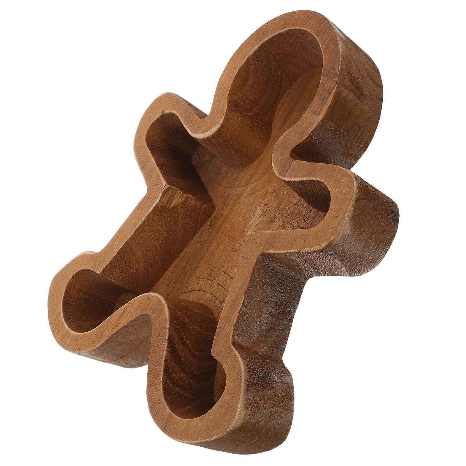 Gingerbread Man Wood Platter for Christmas Table Use 1 Tray