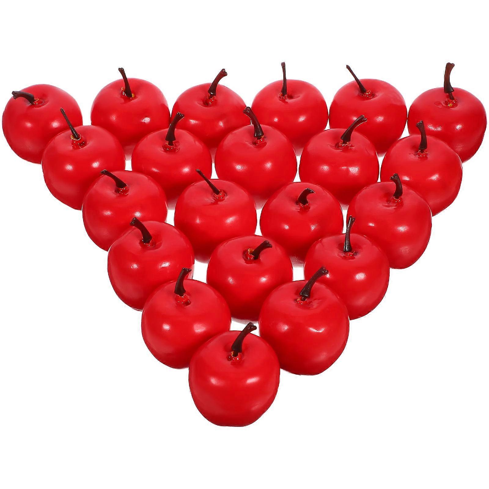 Lifelike Prop 60 Pcs Vivid Fruit Models Perfect For Decorating Homes And Photography Set Red Color With Realistic Design