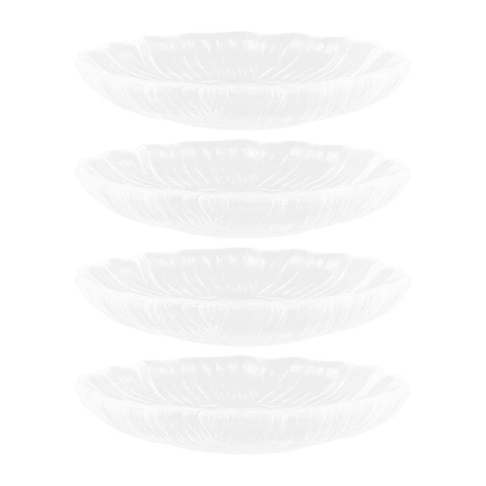 Versatile 16 Pcs Transparent Glass Plates For Tea And Snack Serving In Restaurants And Tea Houses Minimalist Round Design