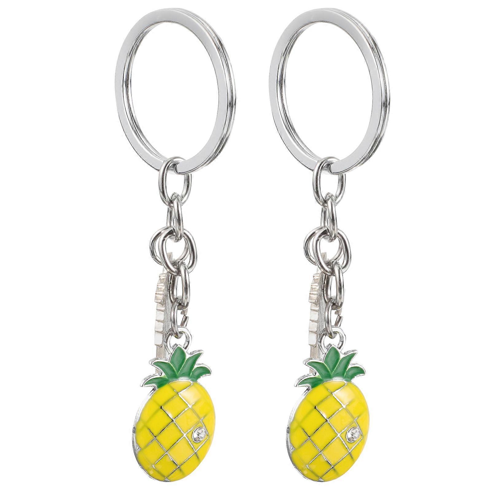 Pineapple Keychain Decorative Pendant For Bags And In Multi Color Design With Creative Style 8Pcs