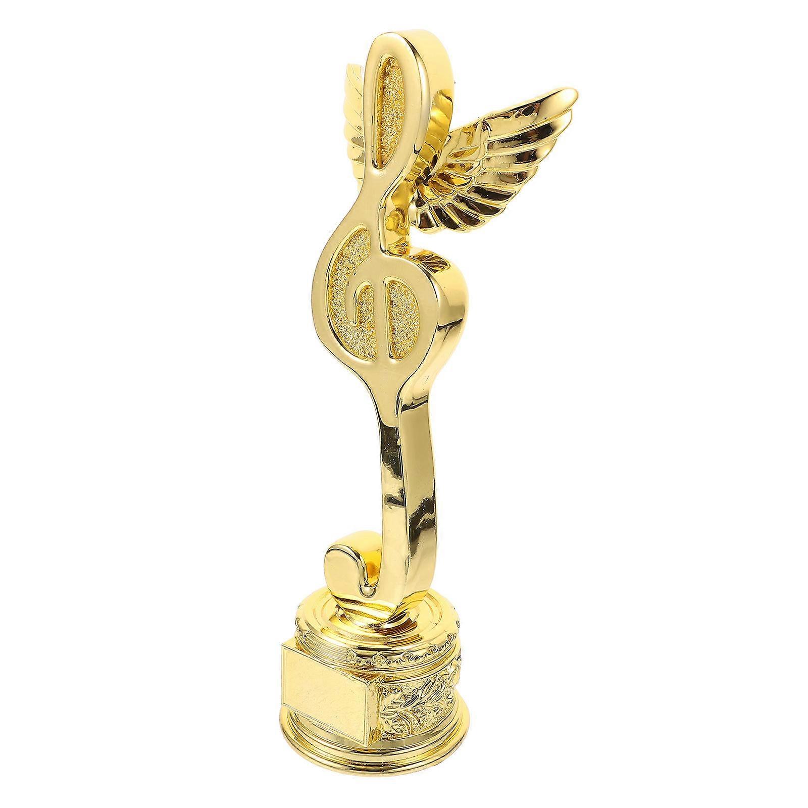Music Competition Trophy Resin Music Trophy for Decor with Golden Note Shape