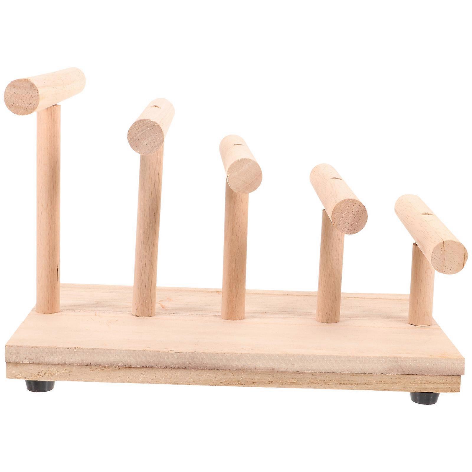 Wooden Bird Training Perch Stand 2Pcs For Indoor Desktop Use Parrot Toys Entertainment Rectangular Base