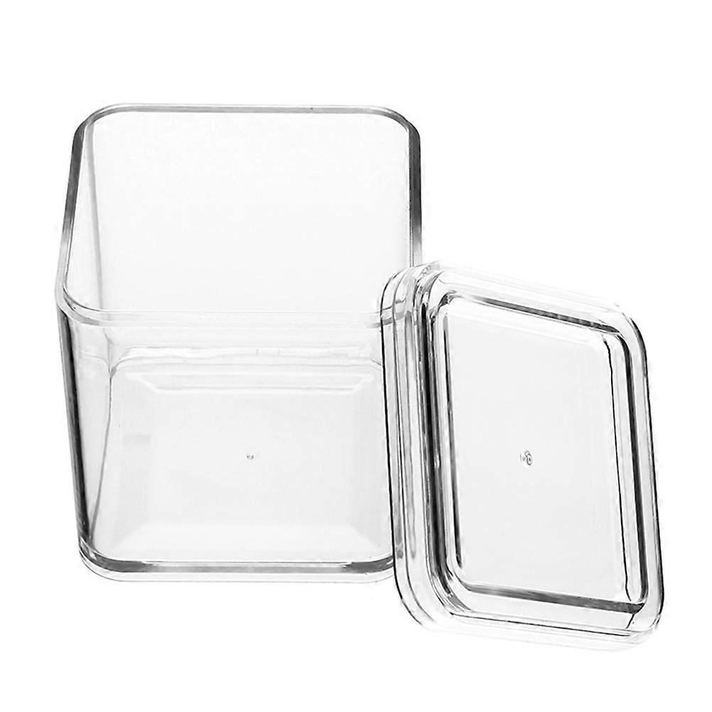 10x9cm Transparent Acrylic Organization Storage Box For Desktop Household Use With Design 2Pcs