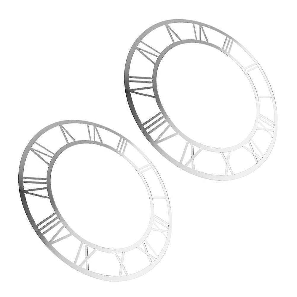 Acrylic Mirror Clock Face Silver Wall Sticker for Decoration 10Pcs