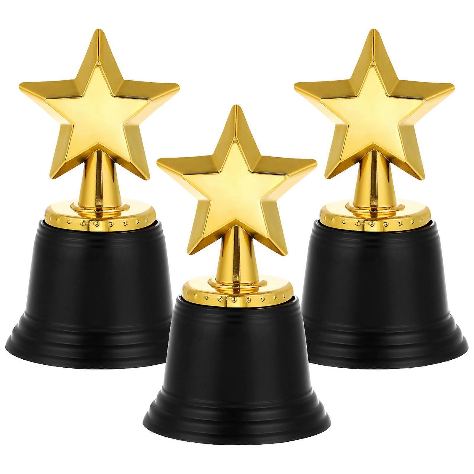 Golden Star Trophy For Children's Game Events Classroom Rewards Design 12 Pcs
