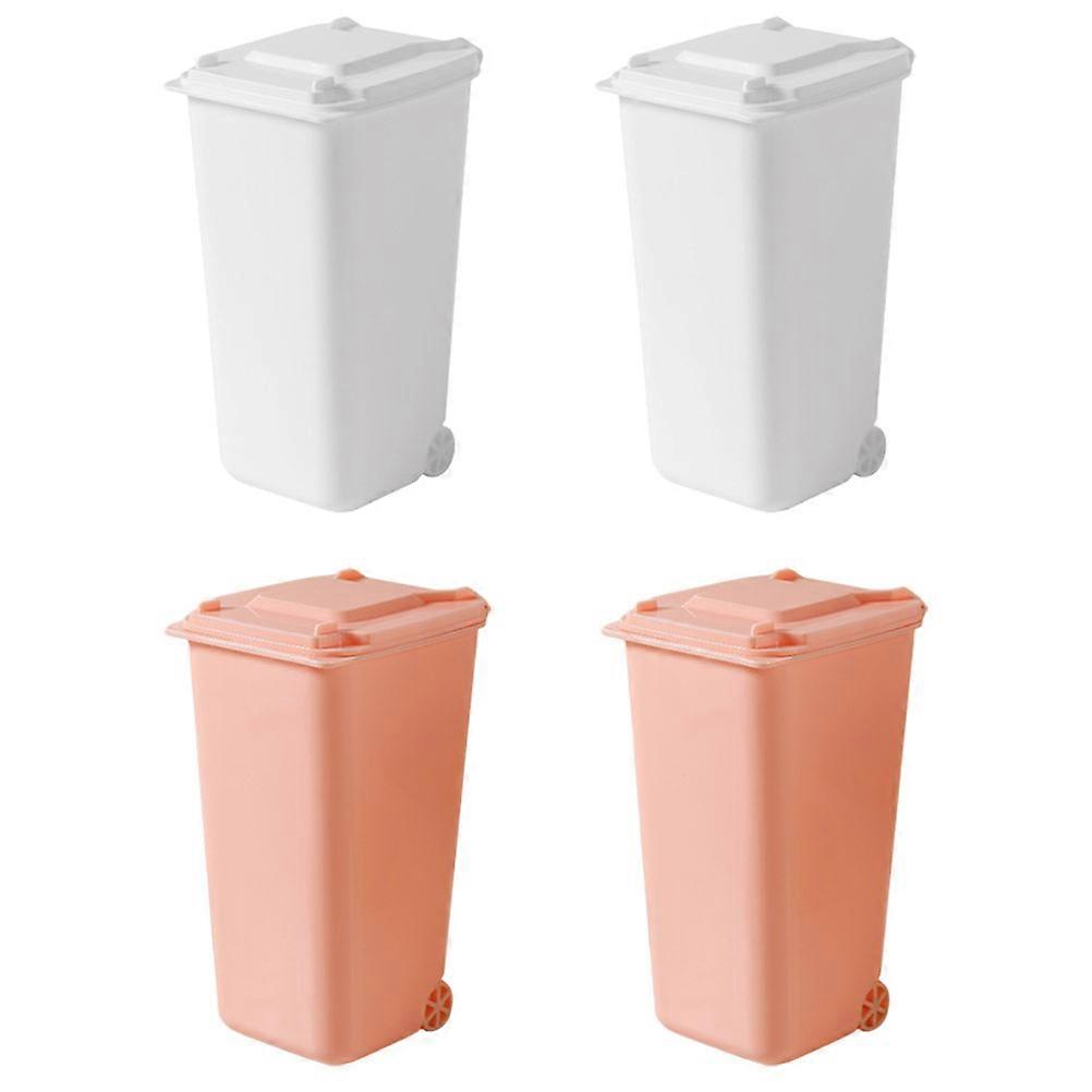 Desktop Organizer Trash Can with Lid for Storage Use 16Pcs