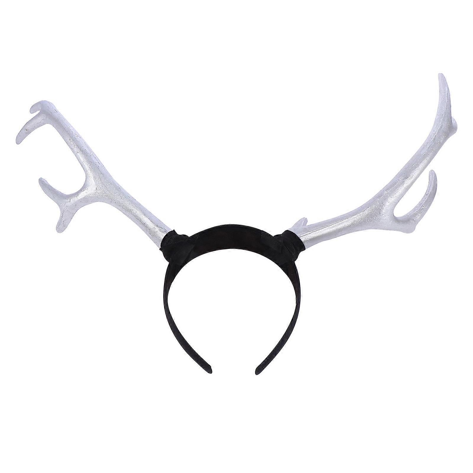 Antler Shape Elk Headband Holiday Celebration Silver Festive Atmosphere Creator 1Set
