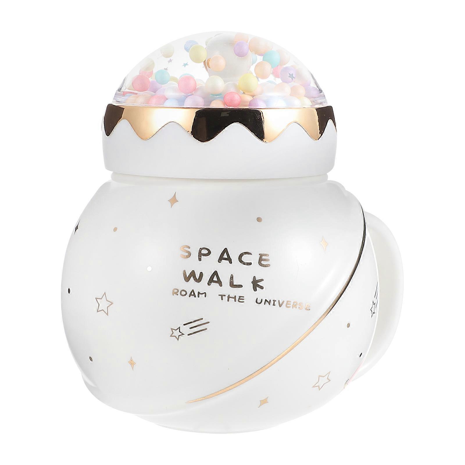 Decorative Ceramic Mug for Office with 2Sets of Cartoon Astronaut Cups