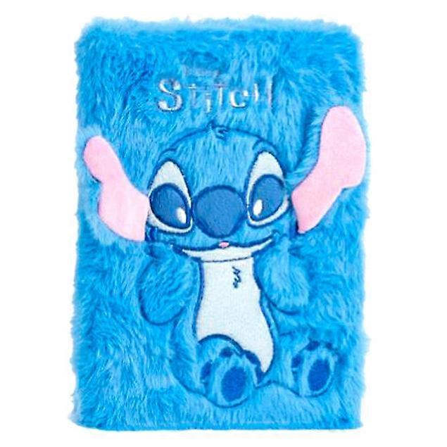 Stitch Plush Notebook with Lined Pages and Elastic Closure