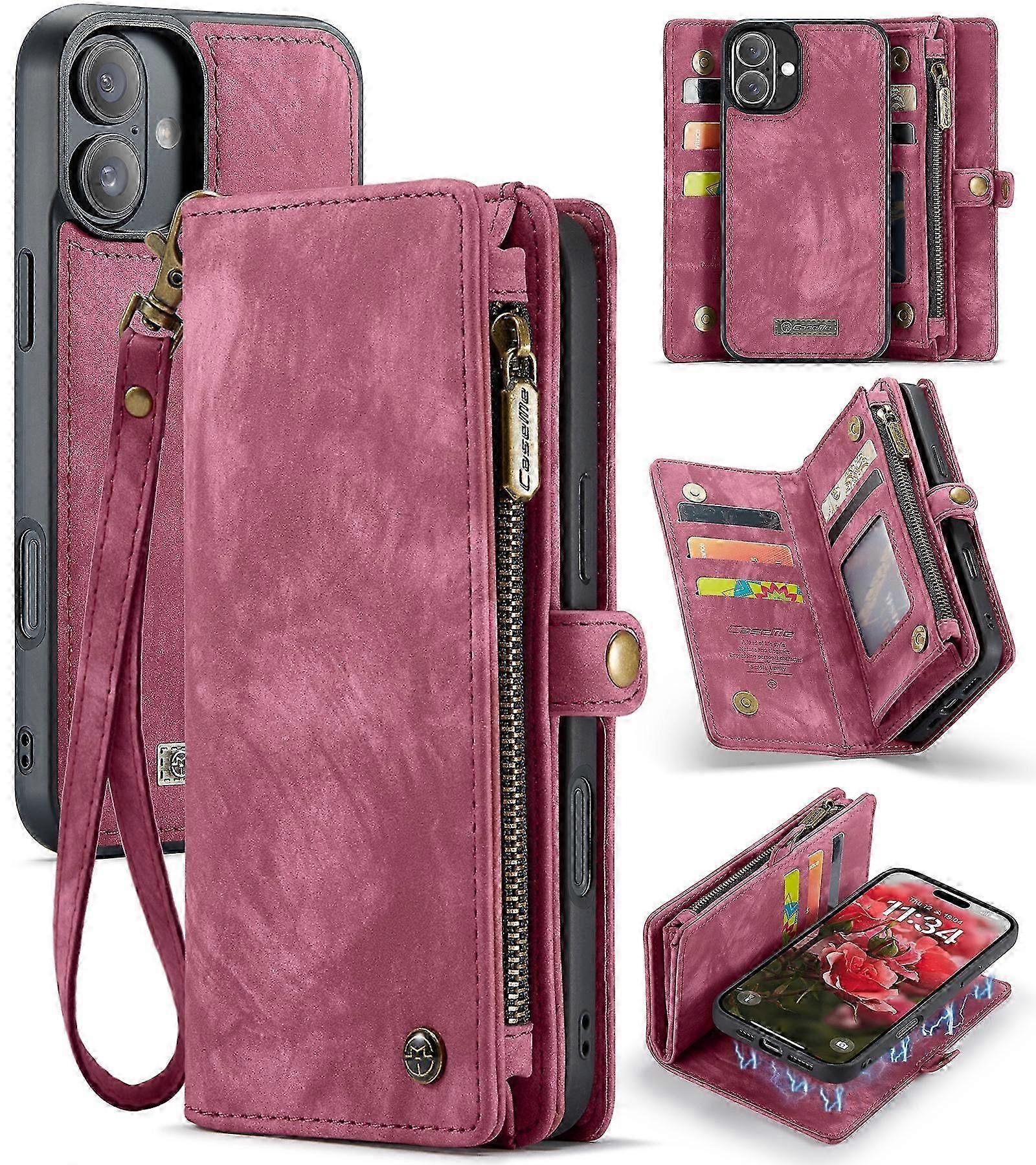 CaseMe 008 Avtakbart Multifunksjonelt Lærtelefondeksel