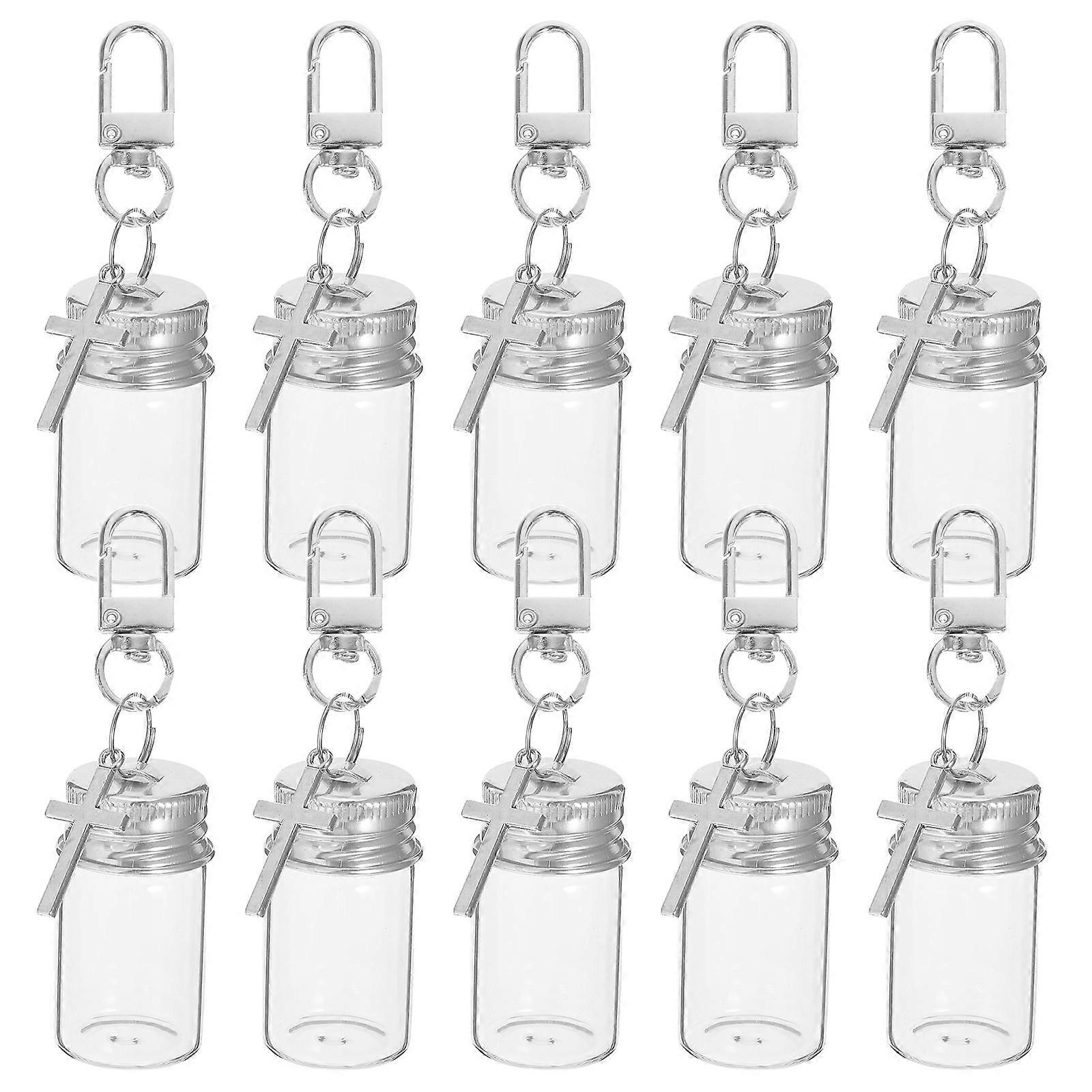 Tiny Spell Jar Pendant Mini Glass Bottle Keychain for Decoration 30Pcs