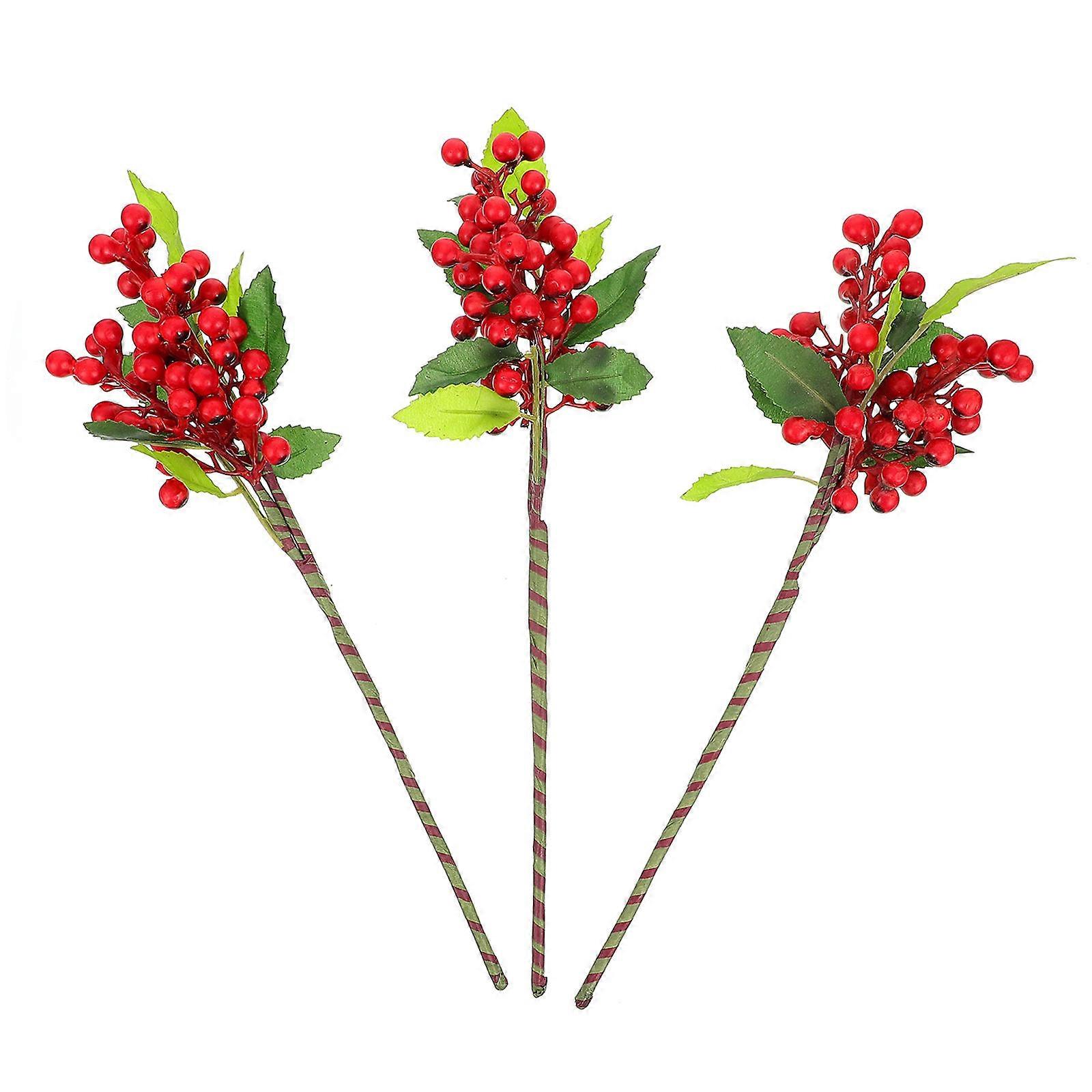 Simulation Berry Decor Artificial Christmas Berry for 9Pcs Display