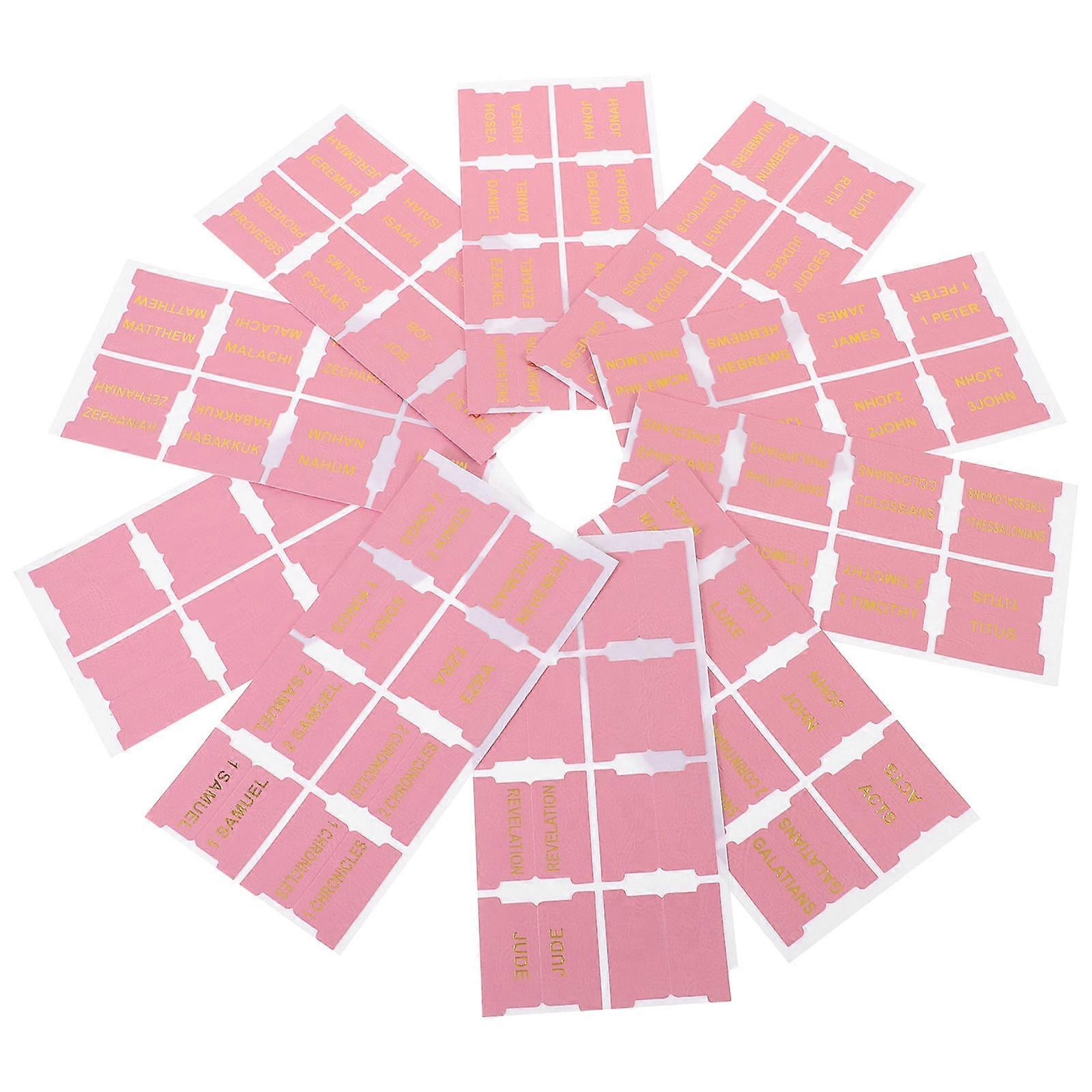 5 Sets Bible Indexing Tabs Rectangular Shape Bookmarks Ideal for Writers and Graduates with Smooth Finish and Pink Color