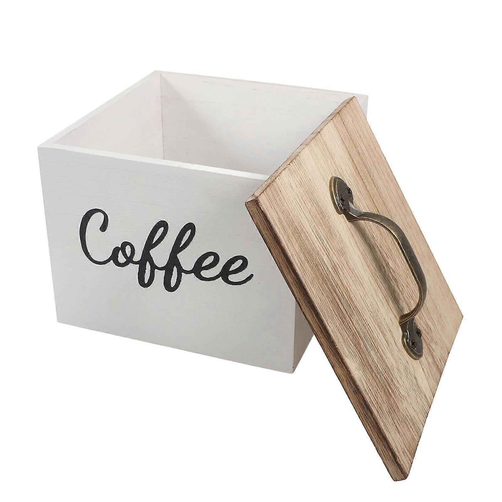 Kitchen Storage Box Wooden Box with Lid for Multiuse 2Pcs