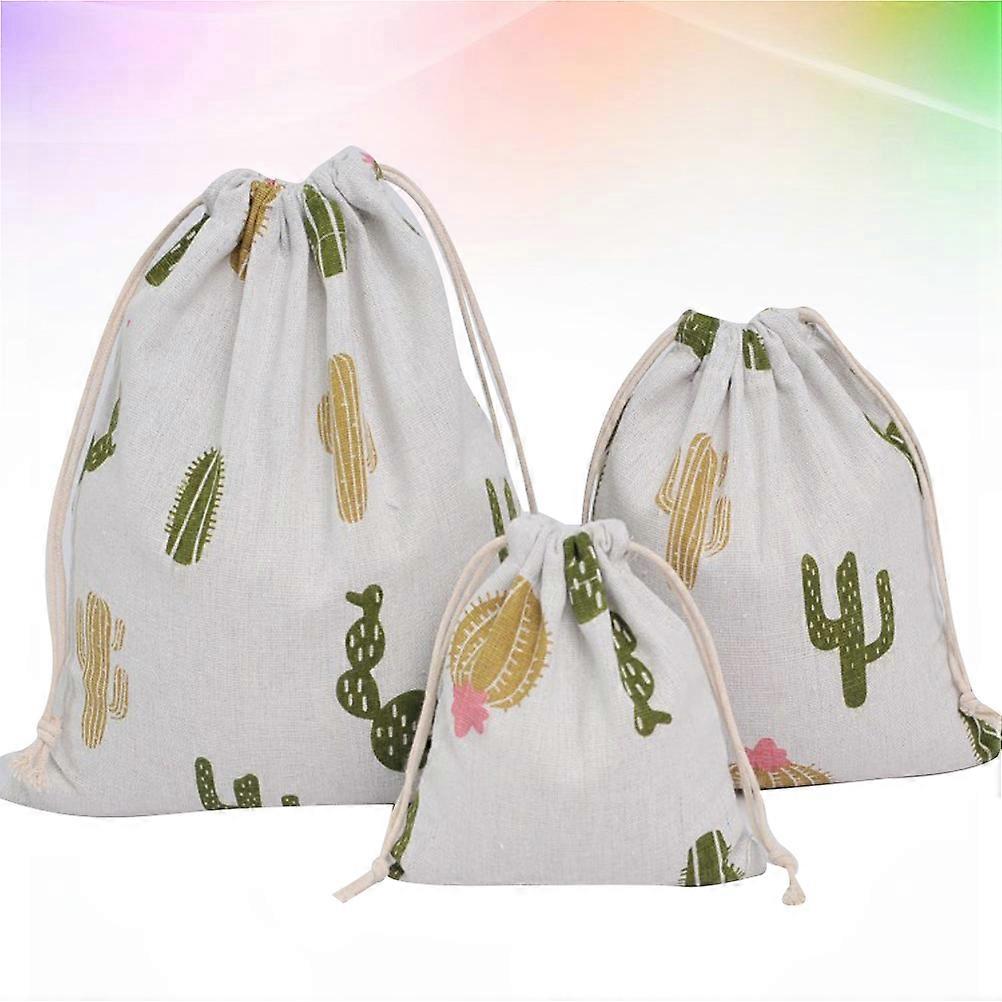 Printing Drawstring Bag Cotton Suitable for Storage 6Pcs Set