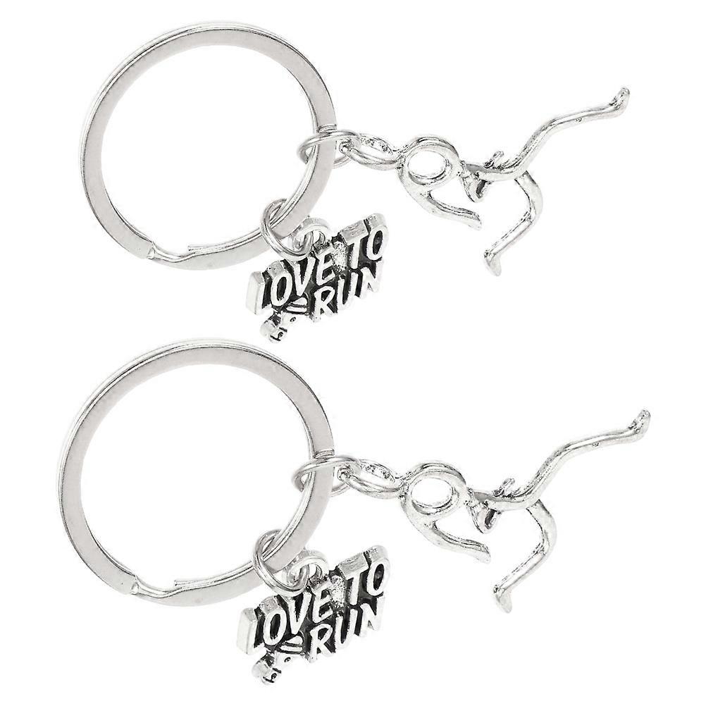 Marathon Metal Keychain for Runners 2Pcs Durable Running Keyring Accessory