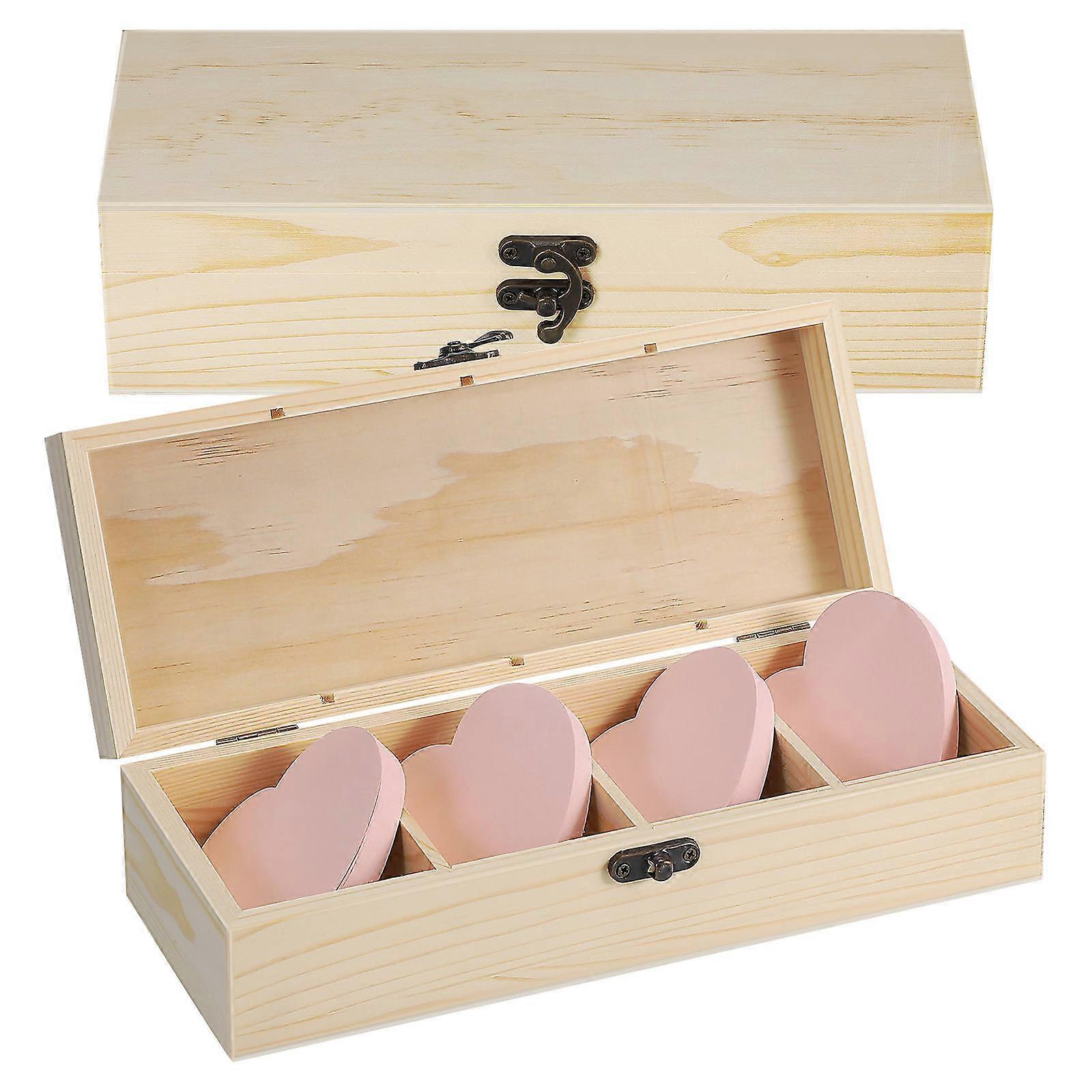 Rustic Wood Container Wooden Box Organizer for Storage 6Pcs Divided