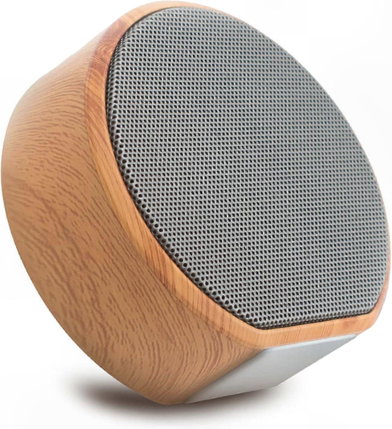 White Retro Wood Grain Speaker with Soothing Sounds, 8cm Diameter, Wide Device Compatibility, Premium o Quality