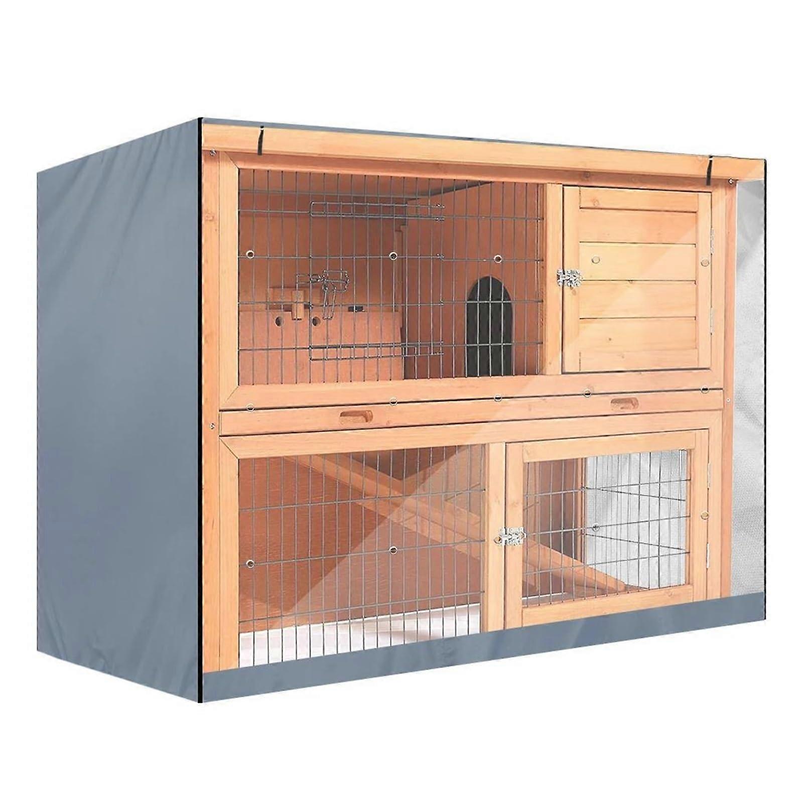 Garden Furniture Patio Set Cover Double Layer Dust Proof Moisture Resistant Rabbit Hutch Cover Grey
