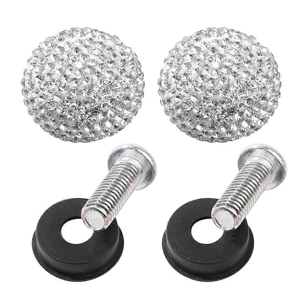 Tamper Proof License Plate Screws White Metal Fastening For Daily Use 1Set