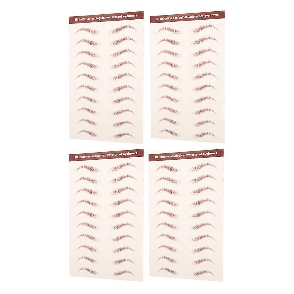 Natural Looking Eye Brow 3D Waterproof Stickers 12 Sheets for Women