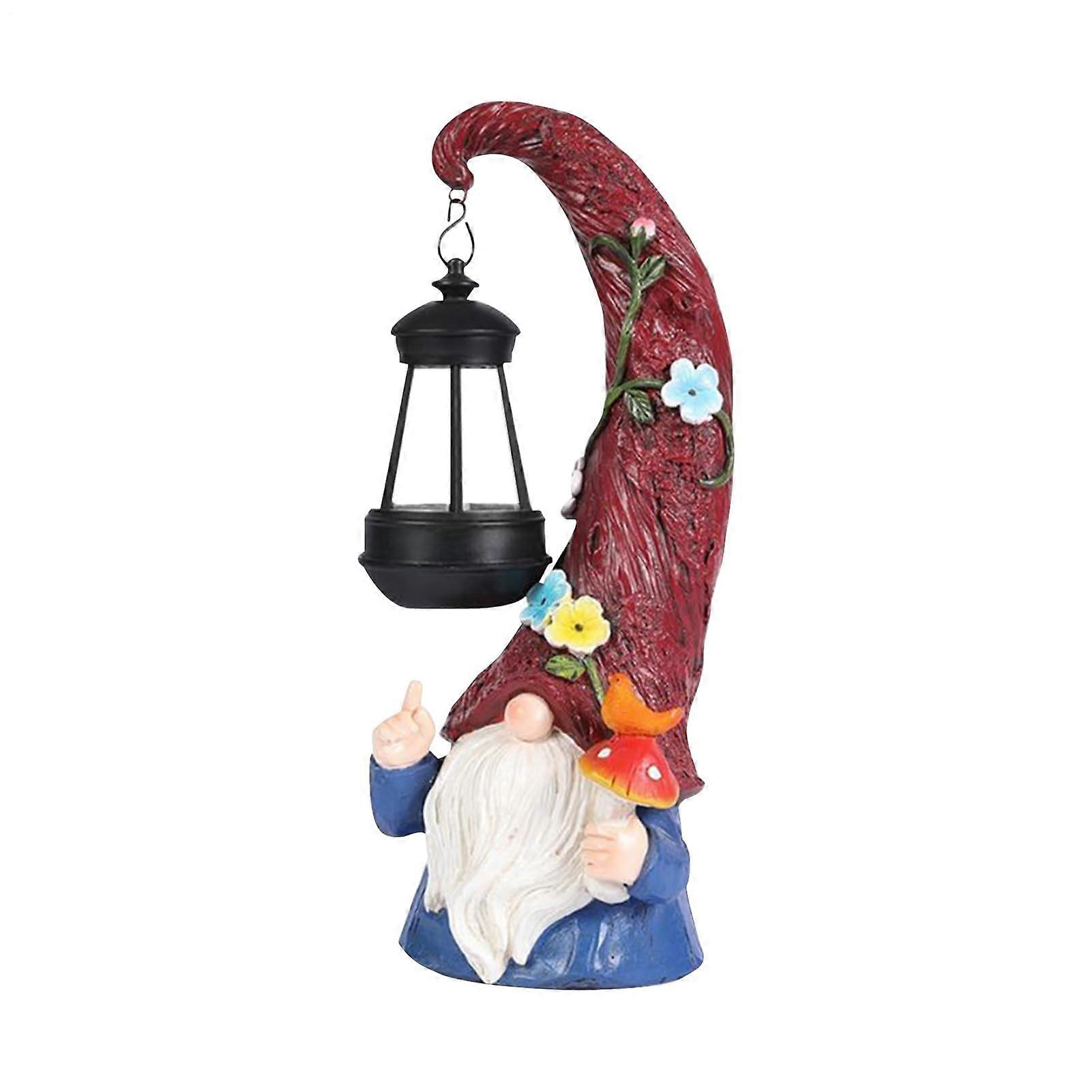 Solar Gnomes Decorations Resin Garden Decor With Solar Powered Lantern Outdoor Statues For Patio And Garden