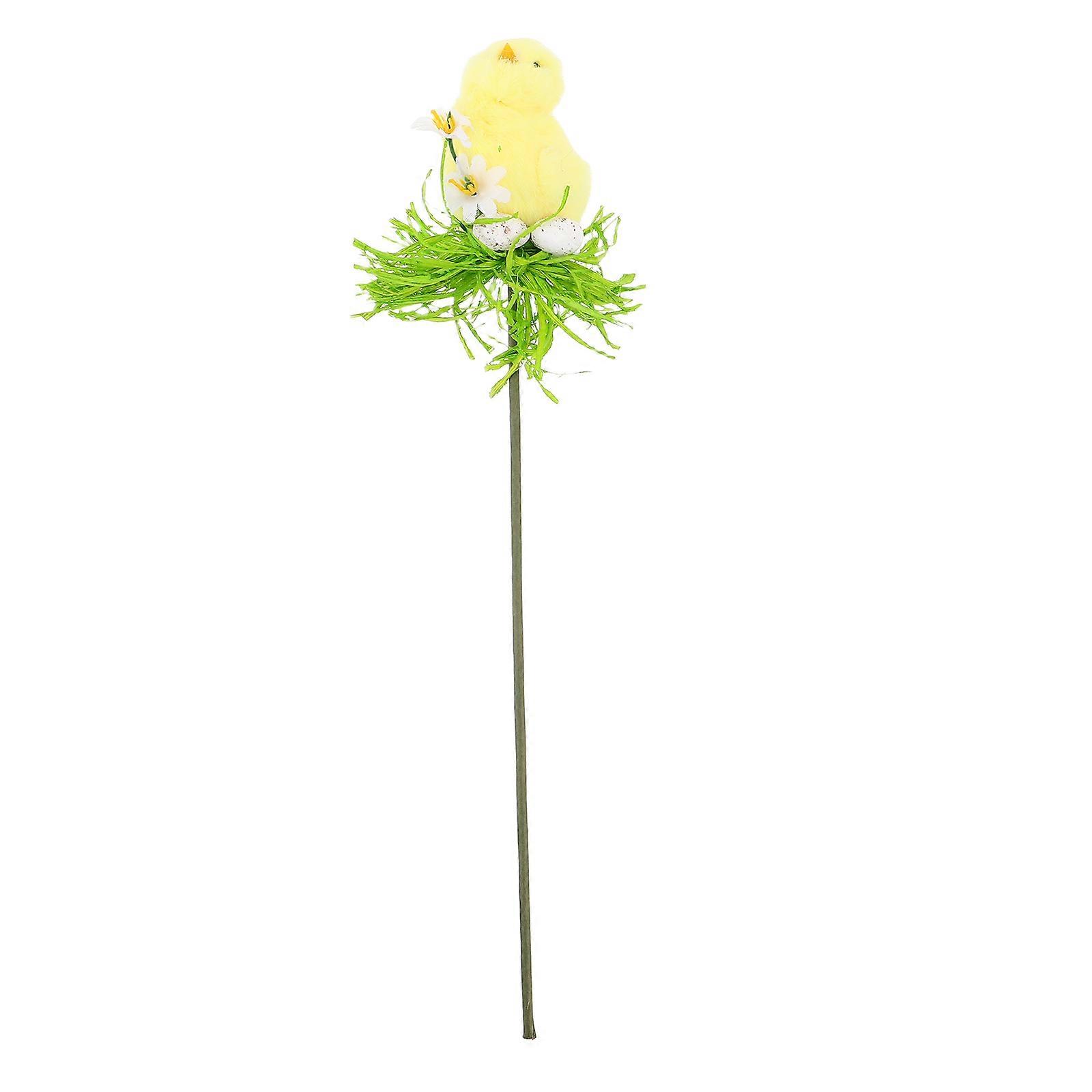 Artificial Easter Decoration Chick Branch Picks for Flower Arrangement 4Pcs