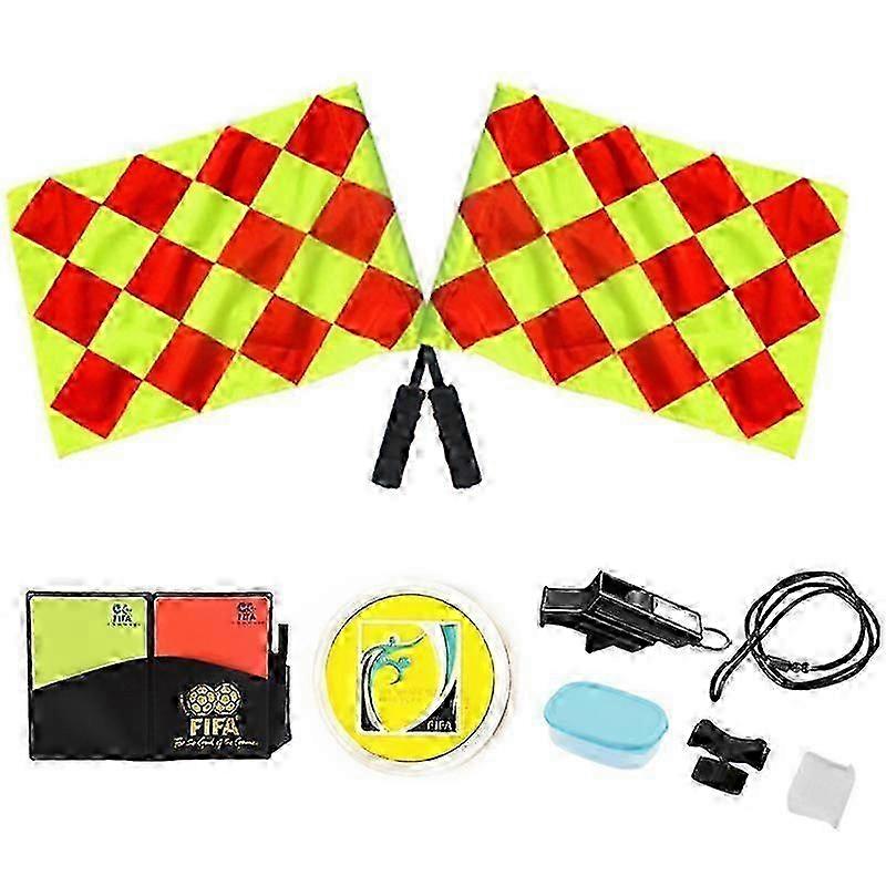Soccer Referee Kit,Soccer Referee Wallet Notebook with Red Card Yellow Card and Metal Referee Coach Whistle for Football Soccer,1 Pack