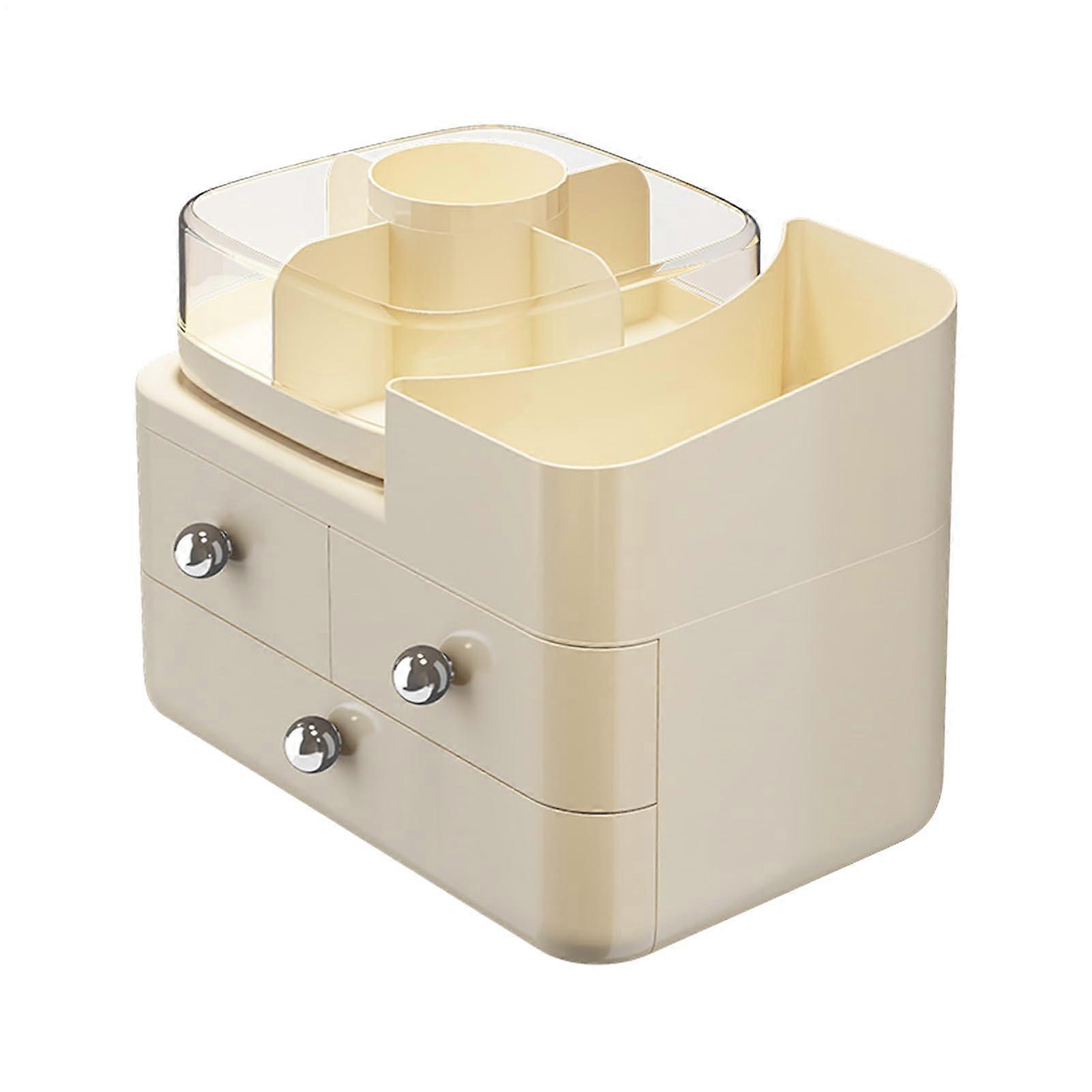 Makeup Storage Box Vanity Organizer With Removable Bin Dividers, SlideOut Drawer, White 11.22x7.48x9.06in, 1 Piece