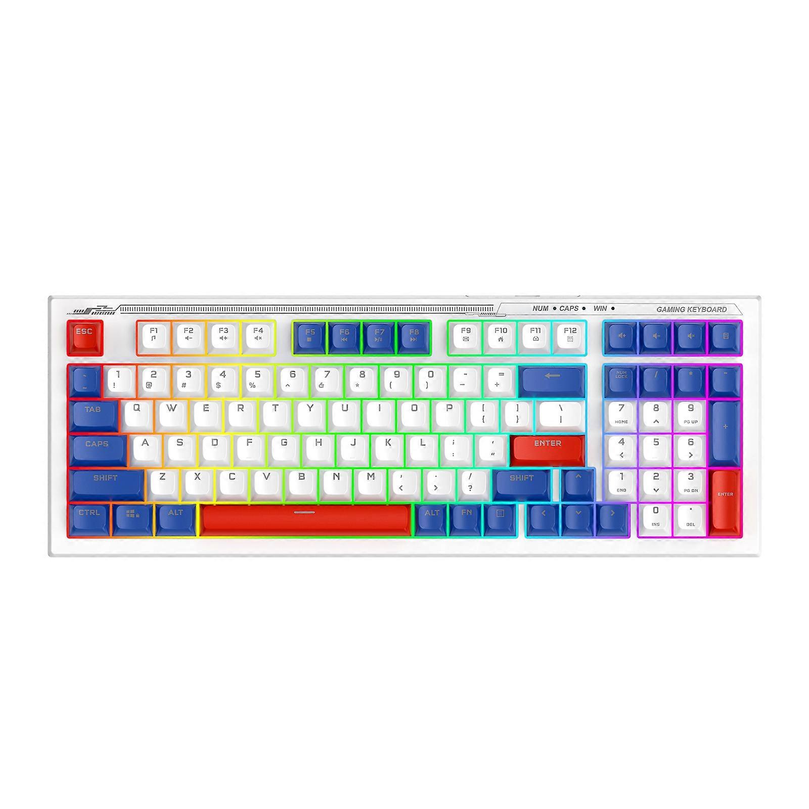Gaming Keyboard and Mouse Combo 98-Key Mechanical Feel Wired Colourful Backlight 6D Gaming Mouse w/ Adjustable Movement Speed Mouse and Keyboard