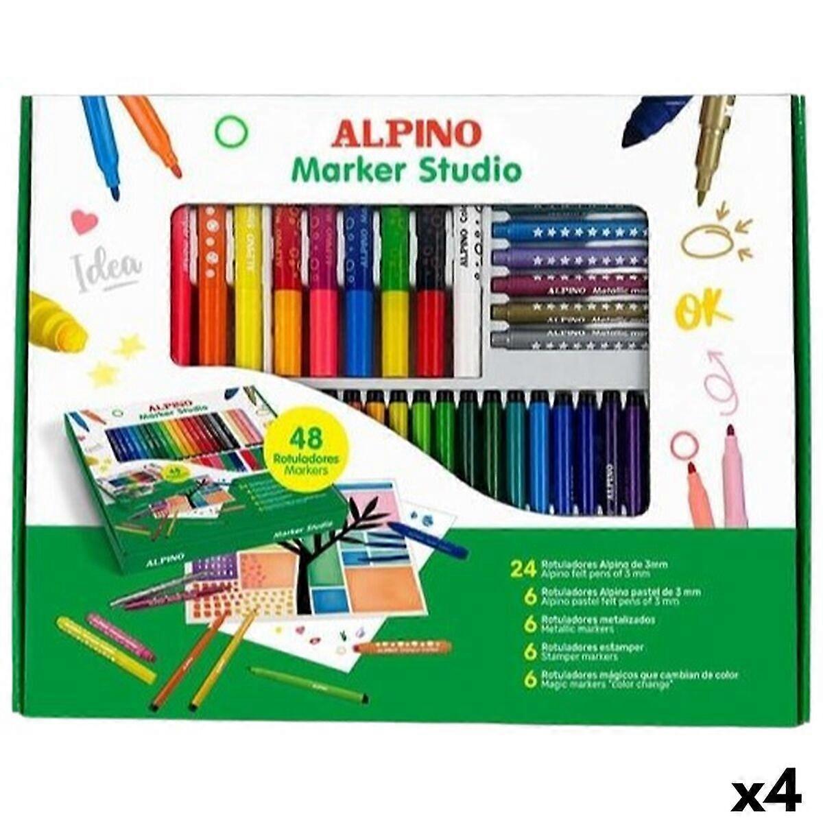 Set of Felt Tip Pens Alpino MARKER STUDIO Multicolour 48 Pieces (4 Units)