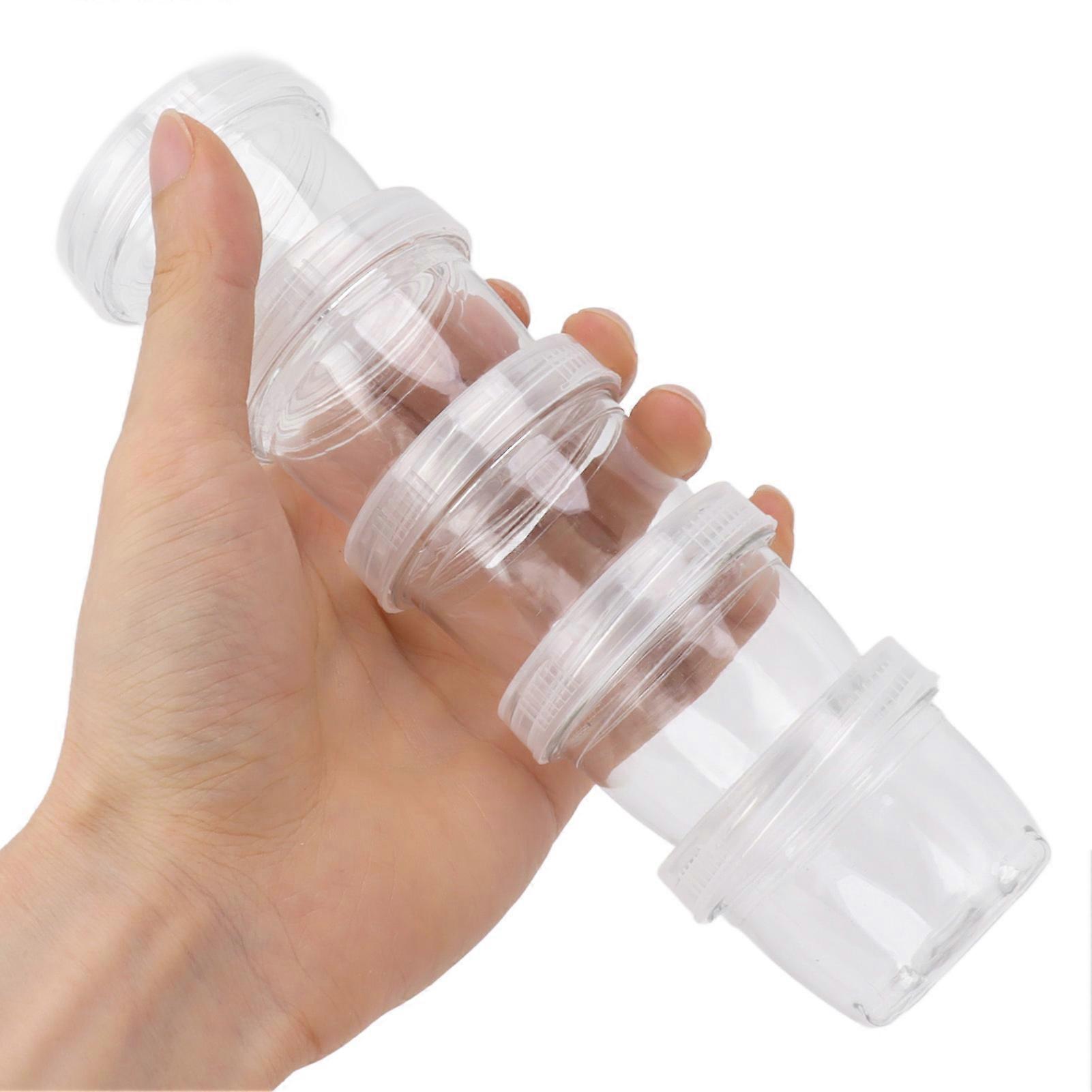 5PCS Portable Sauce Bottle Salad Dressing Container Reusable Plastic Small Condiment Cups Set with Lids and Storage Bag for Travel Camping Fishing Bl
