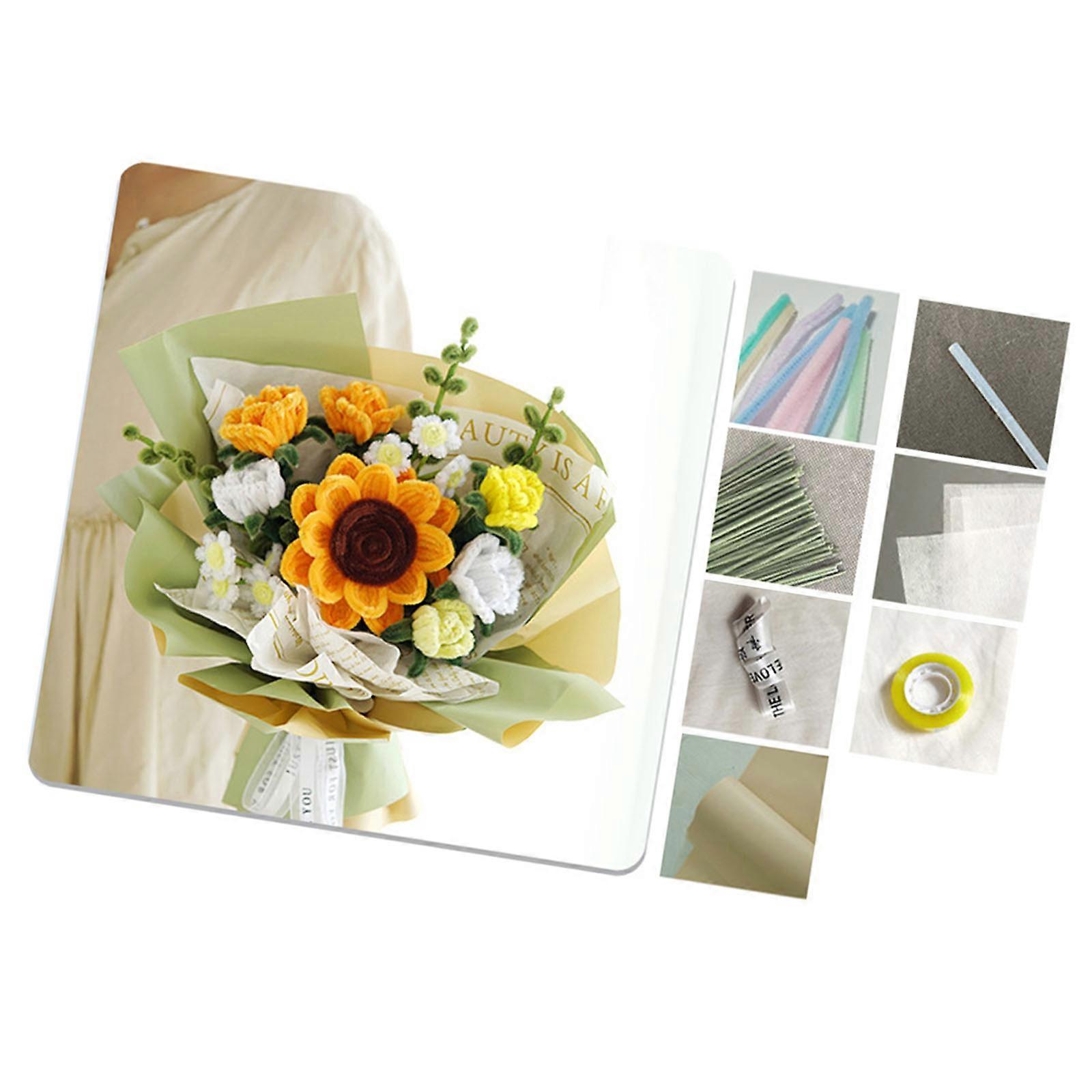 Pipe Cleaners Flower Set Chenilles Stems Pipecleaners for Bouquet Making Kids DIY Craft Projects and Decorations Multicolor