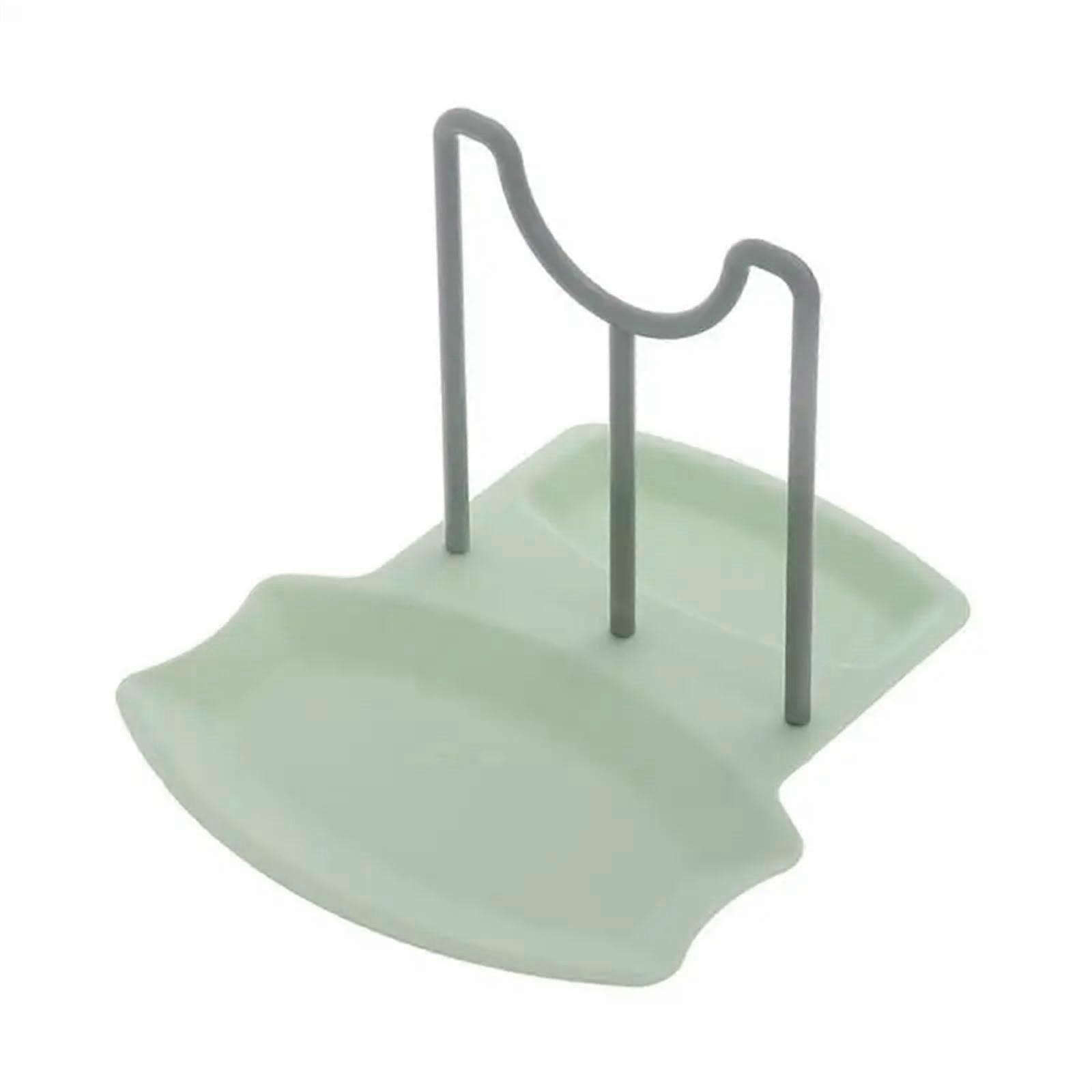 Spoon Rest And Pot Lid Holder Removable Pan Lid Rack Utensil Rest Organizer Storage For Kitchen Counter  Green