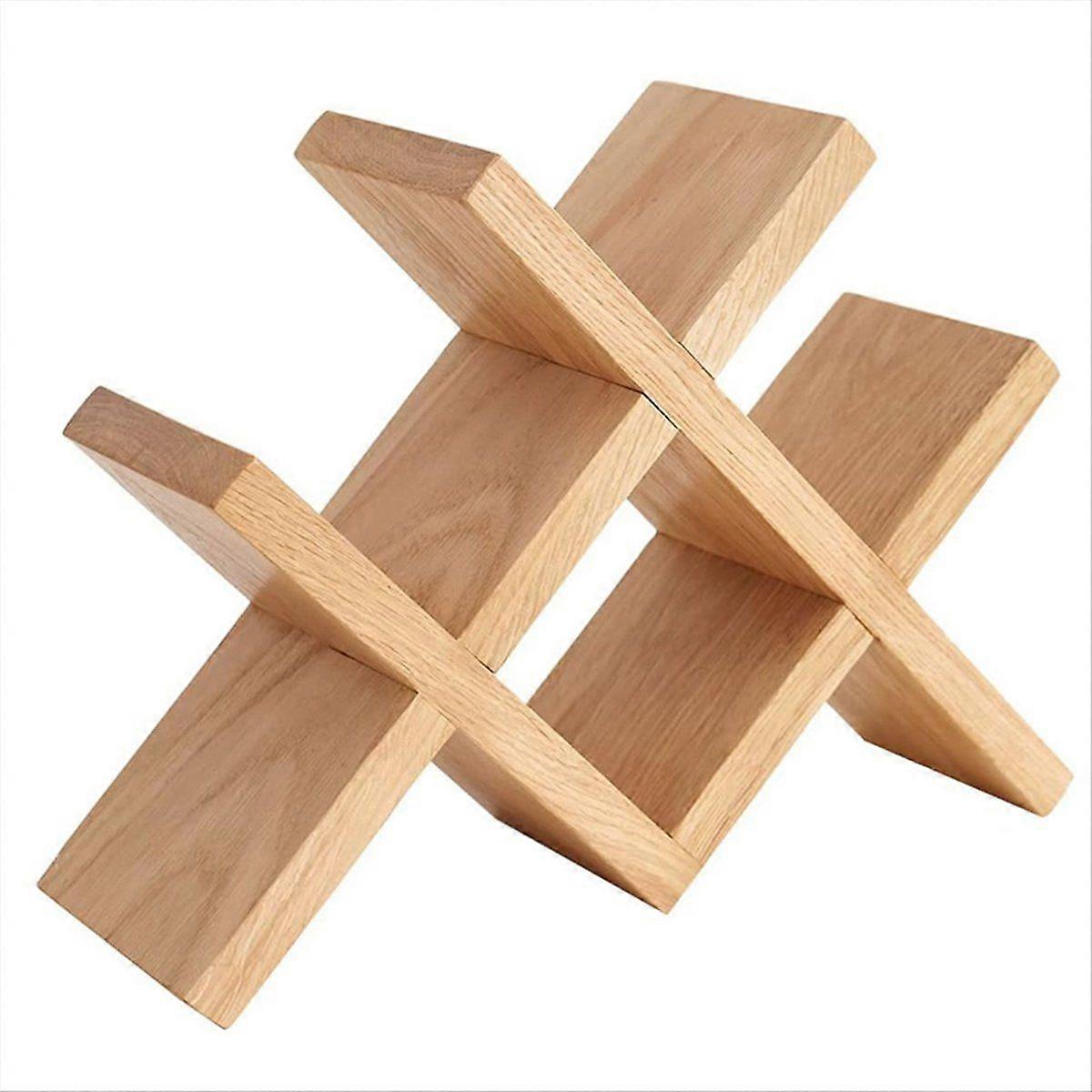 Wine Rack Countertop Wooden Wine Bottle Holder Rustic Free Standing Wine Storage Racks for Tabletop