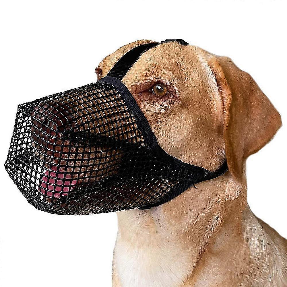Dog Muzzle, Size S Poisoned Bait Protection with Adjustable Straps, Humane Comfortable Mesh for Breathing Drinking