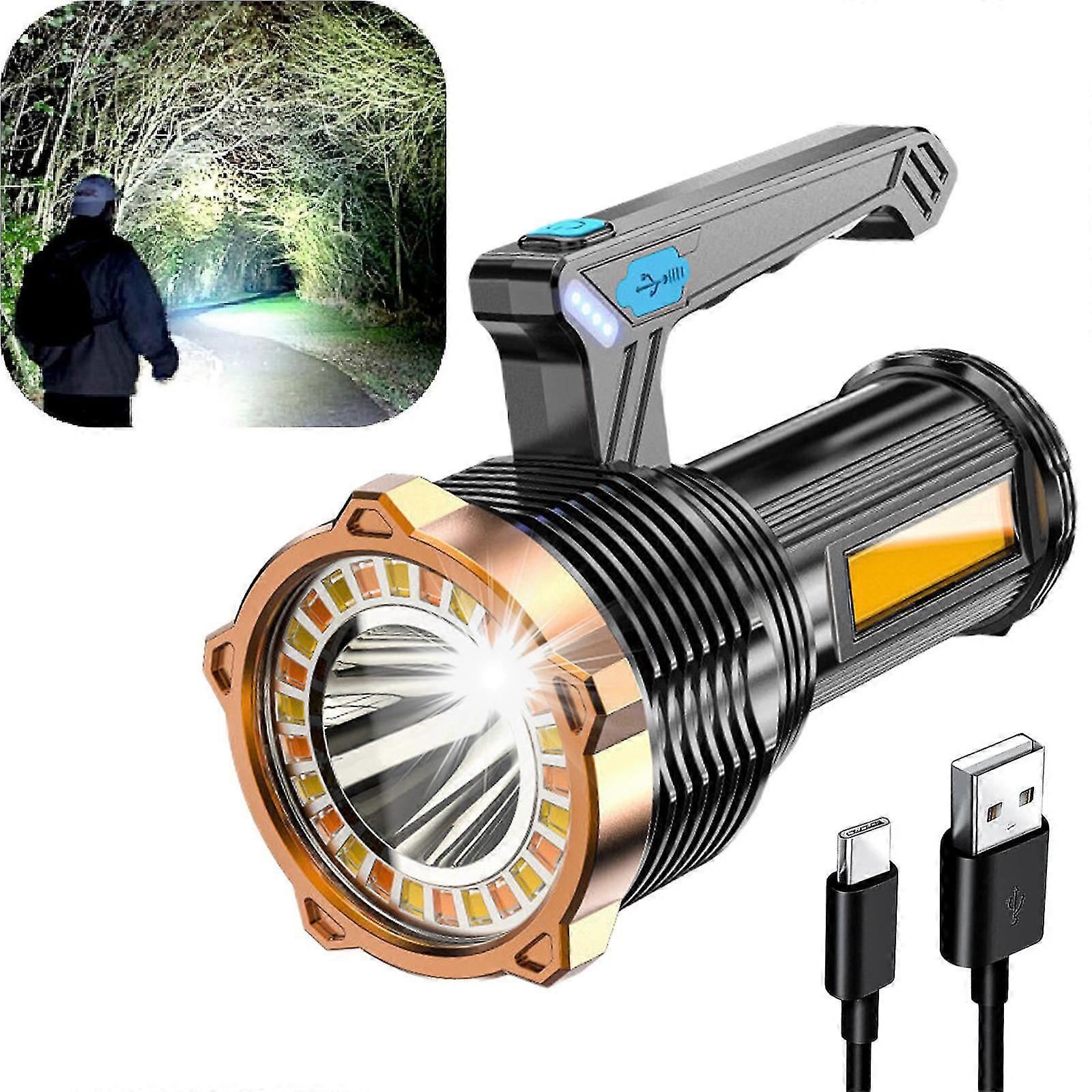 Portable 8 Gears Light Lamp Wall-mounted Desktop USB Charging Outdoor Camping Portable Long-range Flashlight COB Work  Long Range Search Light