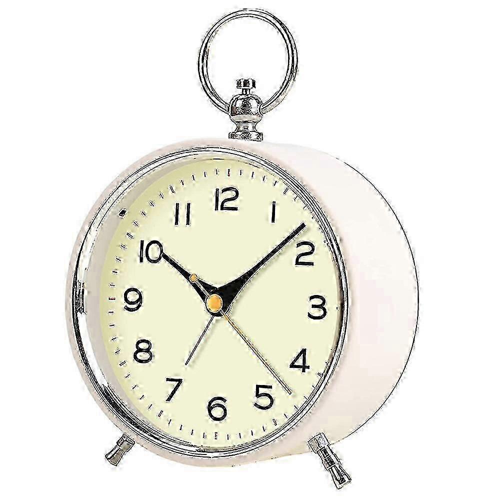 Retro-Style Alarm Clock with Handle, Light Mute & Snooze Function for Bedside Use by Students - zz29