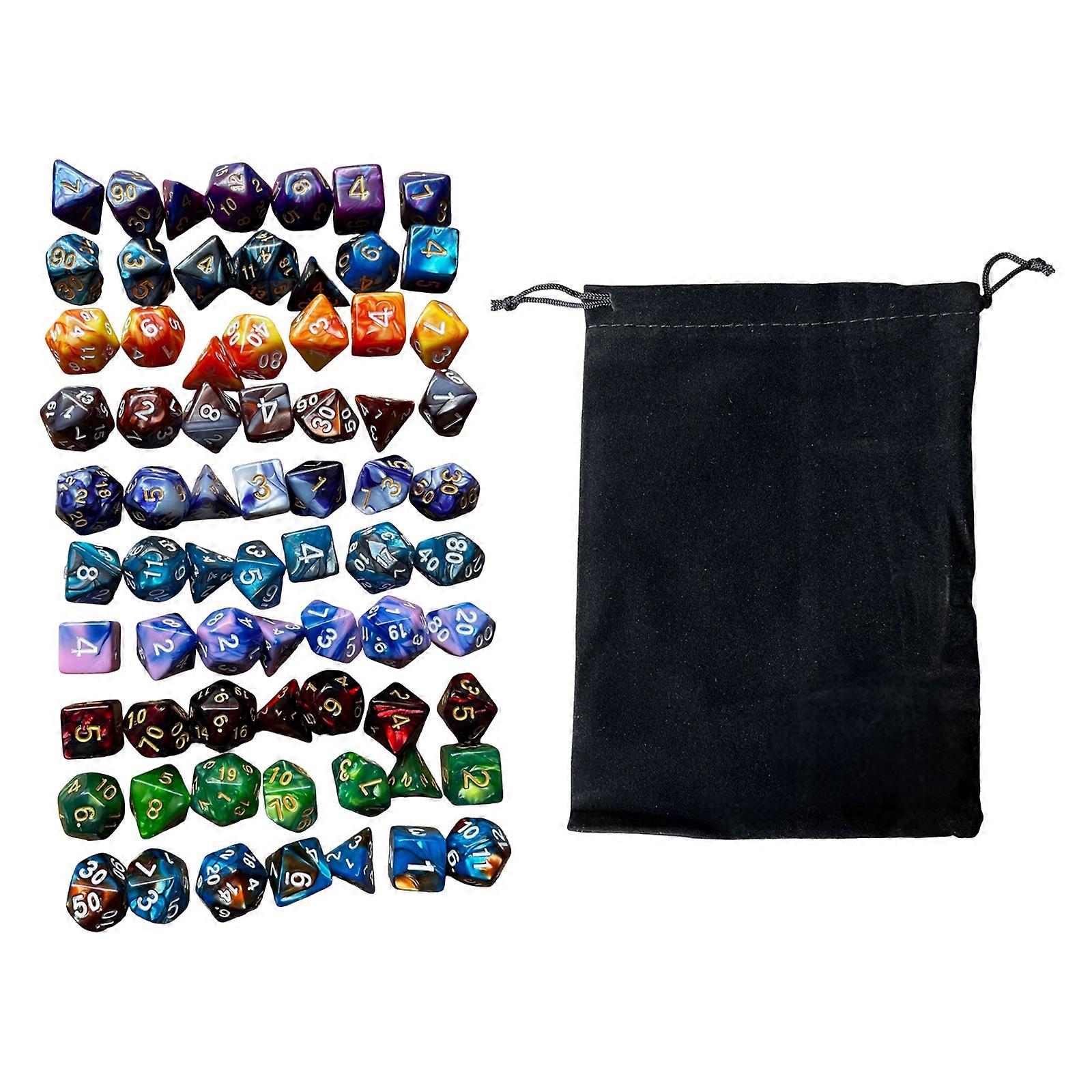 70Pcs Polyhedral Dices MultiSided Acrylic Dices Role Playing Table Game Dices 10 Color Game Dices Easy to Use Multicolor