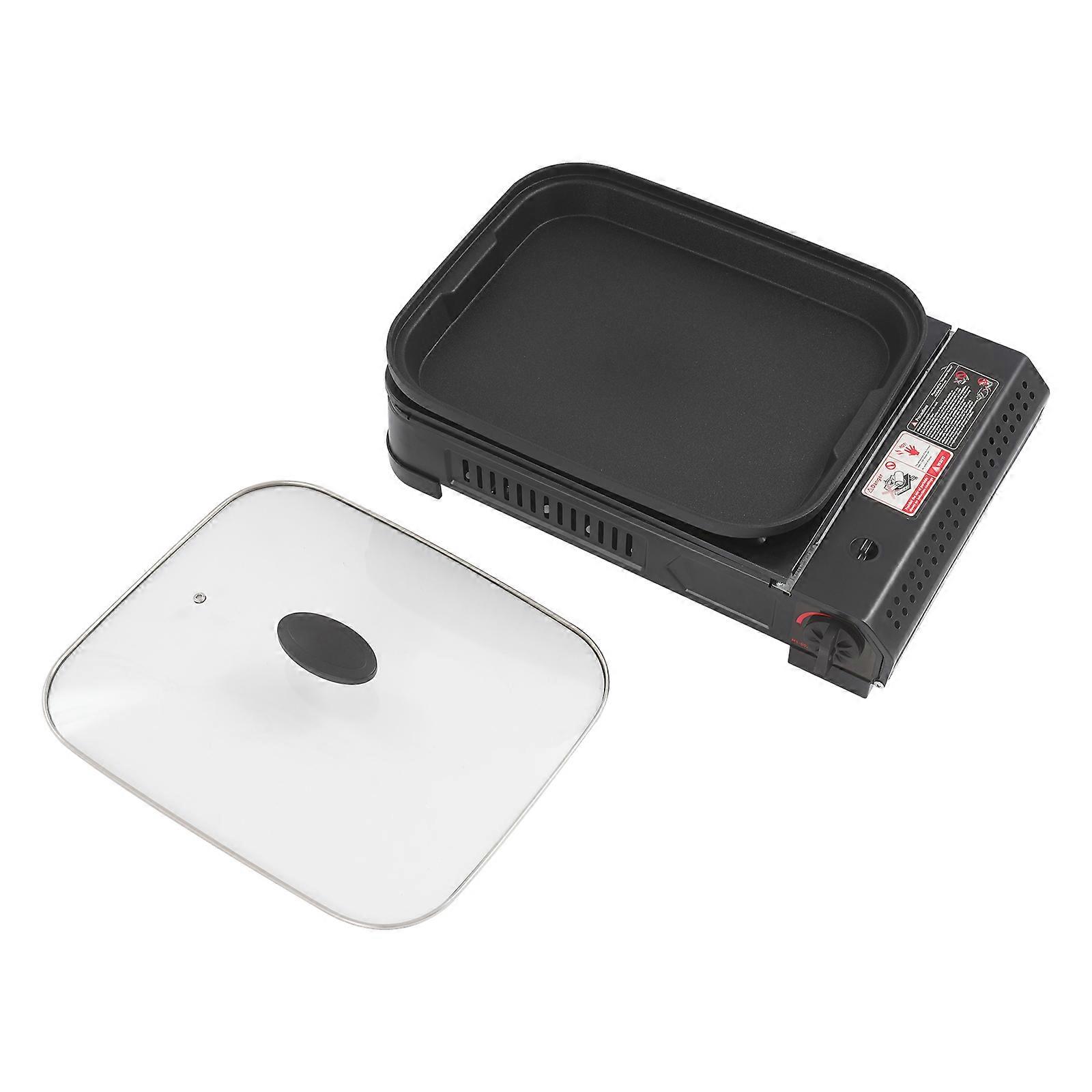 CNCEST Réchaud à gaz pour barbecue 2100 W avec grille et couvercle réchaud de camping portable à gaz