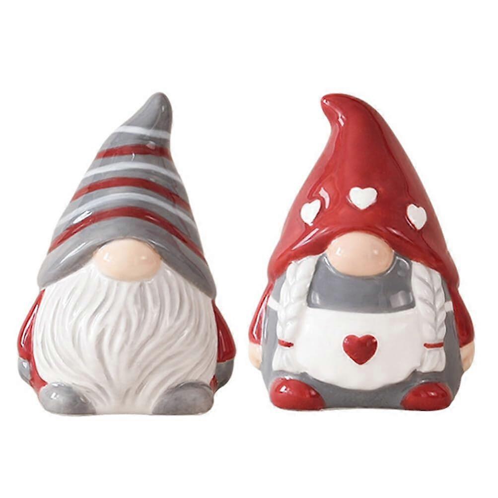 Gnome Ceramic Seasoning Bottle 1 Pair For Kitchen Decor Compact Spice Container Easy To Clean Small Spaces